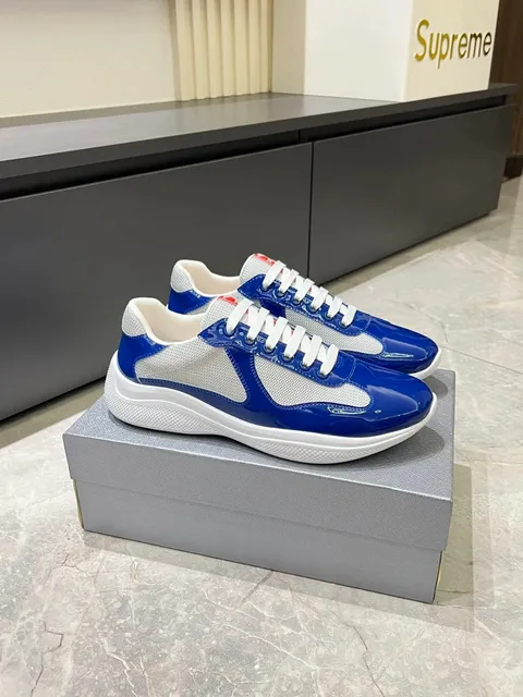 Supreme Prada Linea Rossa Sneaker Glossy Blue and Mesh