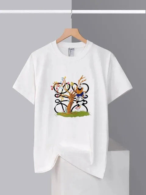 Loewe Embroidered T-Shirt Panda Tree Motif