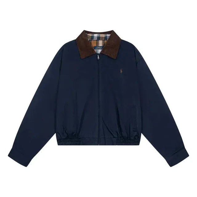 Polo Ralph Lauren Corduroy Collar Jacket Navy with Brown Corduroy Collar
