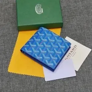 Goyard Saint Louis Wallet Blue Goyardine Canvas