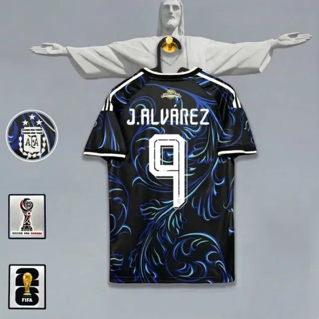 Argentina away jersey, number 9 with captain's armband