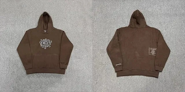 D01棕色连帽卫衣
