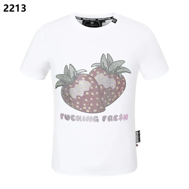 Philipp Plein Strawberry Graphic Tee Crystal-Embellished