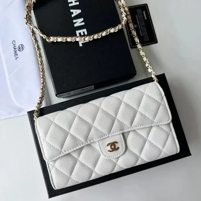 Chanel Classic Flap Wallet on Chain Quilted Caviar