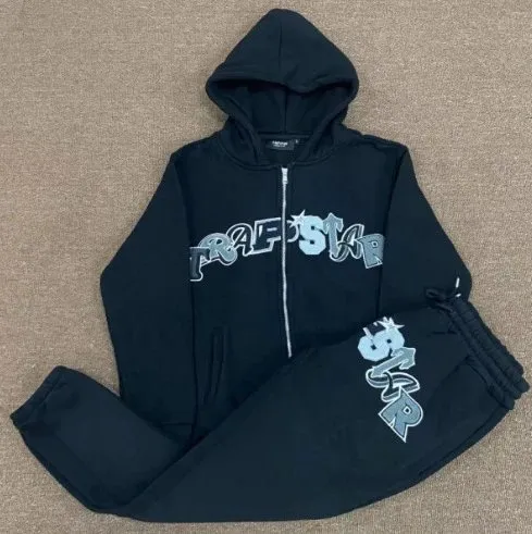 Corteiz Zip-Up Hoodie and Joggers Set RAF Star Logo