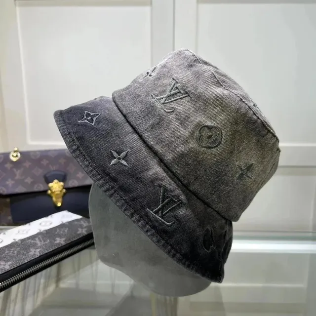 Louis Vuitton Bucket Hat Monogram Embroidered Denim