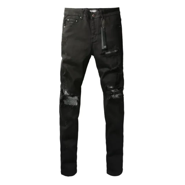 Amiri Distressed Jeans Crystal-Embellished Rips