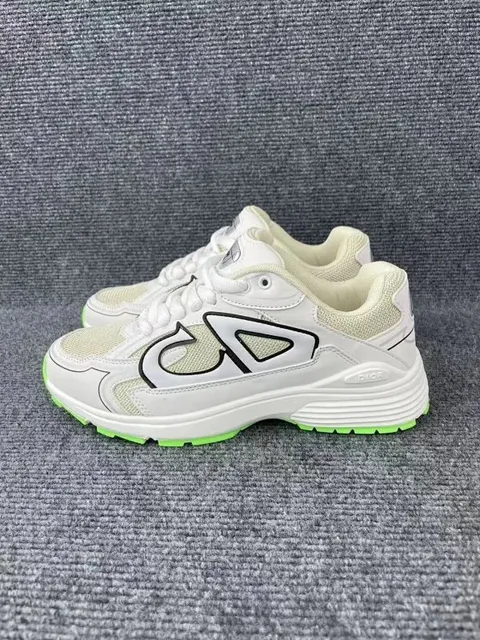 Dior B22 Sneaker White with Neon Green Sole