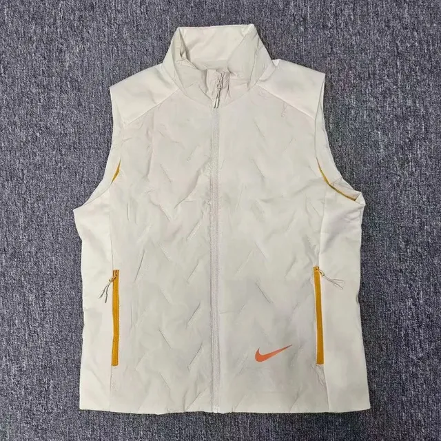 Nike Windrunner Vest White with Orange Zipper