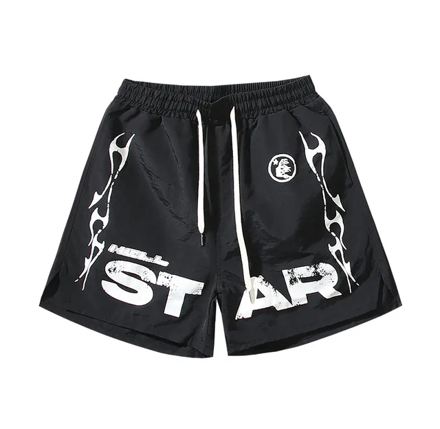 Sp5der Star Shorts Flame Print