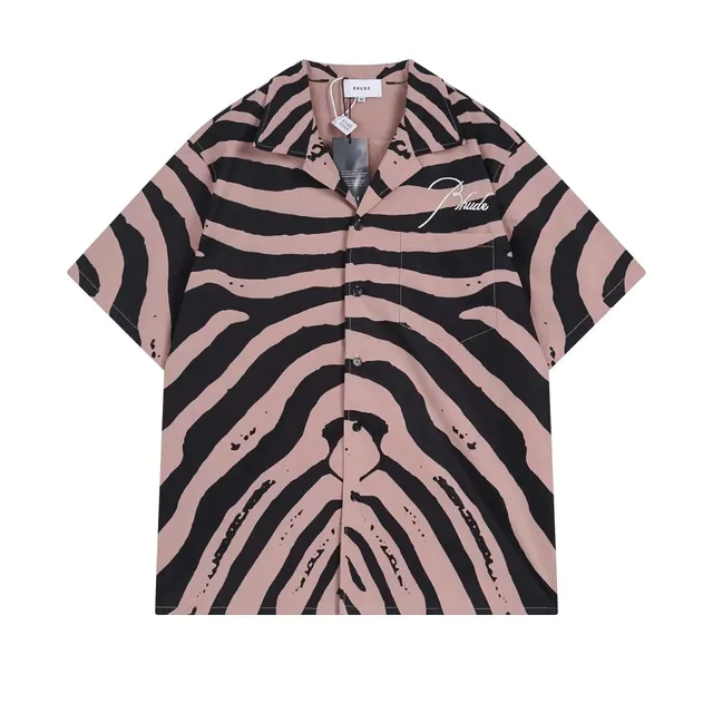 Rhude Camp Collar Shirt Zebra Print