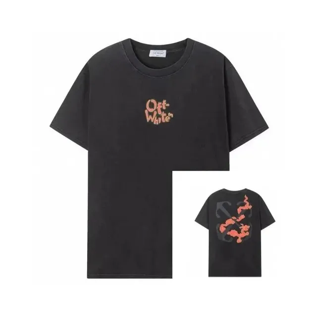 Off-White Graphic T-Shirt Orange Logo Print