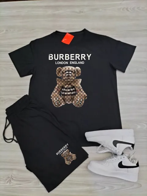 Burberry T-Shirt and Shorts Set Bear Print