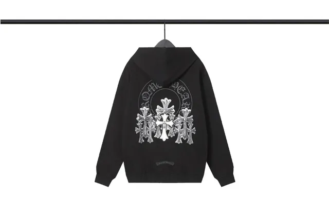Chrome Hearts Zip-Up Hoodie Cross Logo Print
