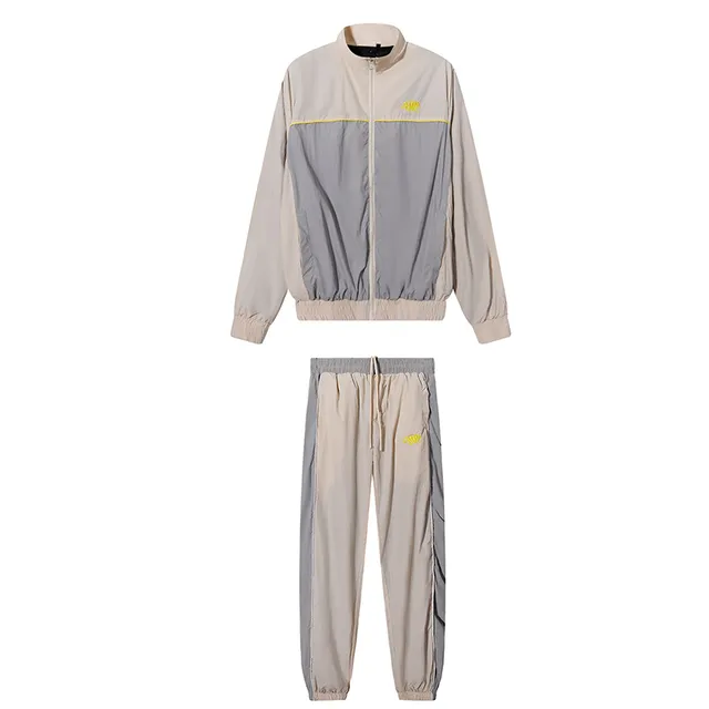 Nike Windrunner Track Suit Beige Grey Yellow