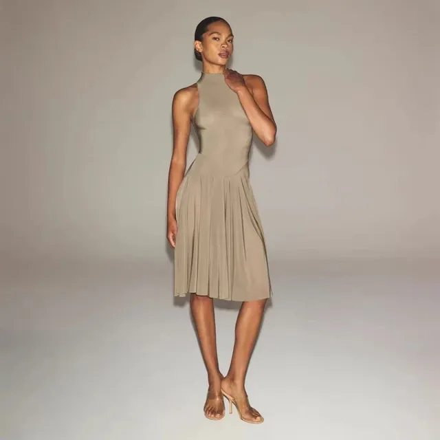 SKIMS Halter Neck Pleated Dress Sculpting