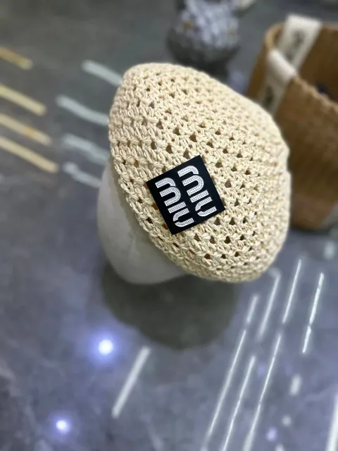 Balenciaga Crochet Beret BB Logo Patch