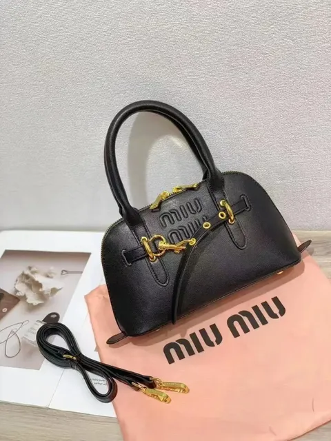 Miu Miu Matelassé Dome Bag Gold Hardware