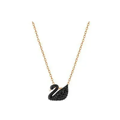 Swarovski Swan Pendant Black Crystal