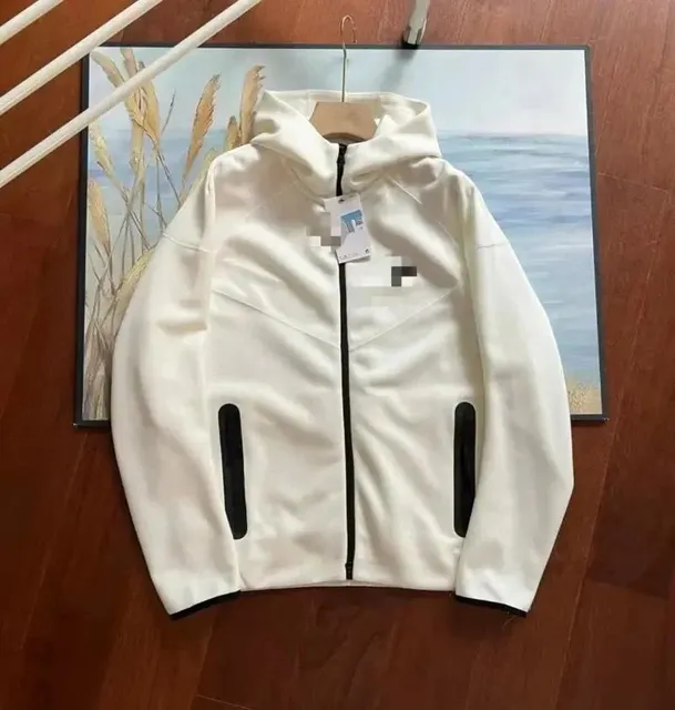 Nike Tech Fleece Hoodie White with Black Accents