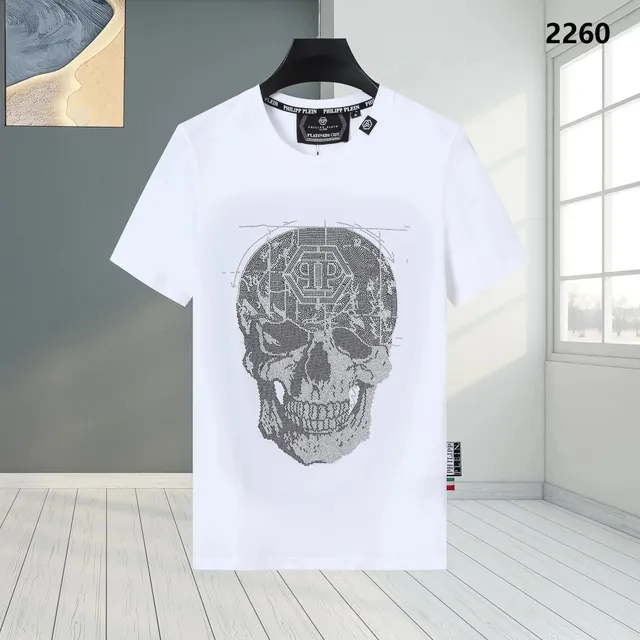 Philipp Plein Skull Graphic T-Shirt Crystal Skull Print