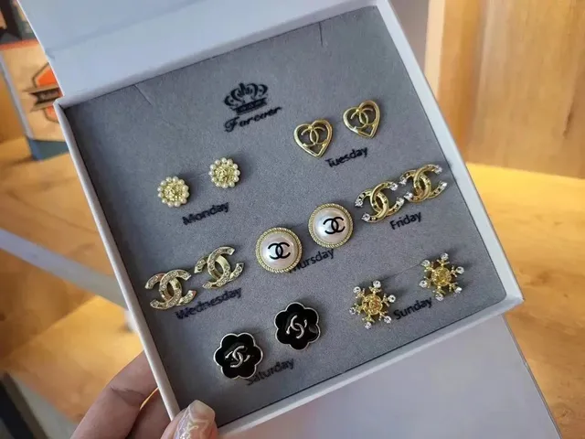 Chanel 7-Pair Earring Set Days of the Week