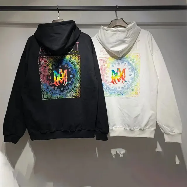 Amiri Hooded Sweatshirt Rainbow Bandana Print