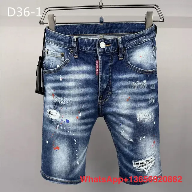 Dsquared2 Distressed Denim Shorts Paint Splatter