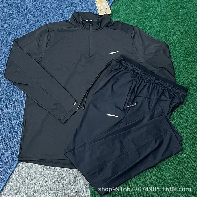 Nike Quarter-Zip Top & Joggers Set Black