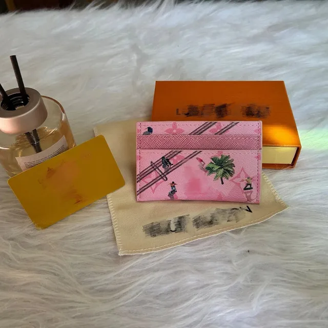 Louis Vuitton Card Holder Pink Monogram Multicolore