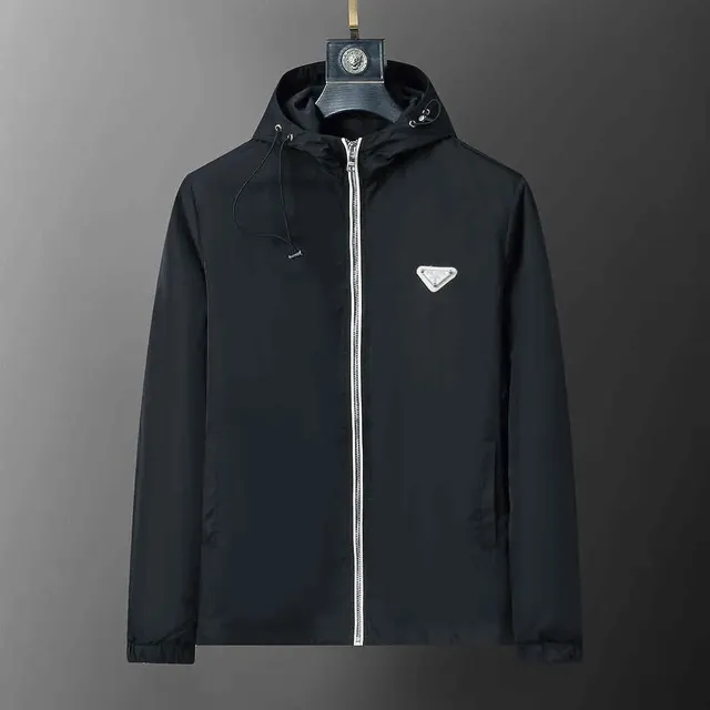 Prada Hooded Windbreaker Logo Patch