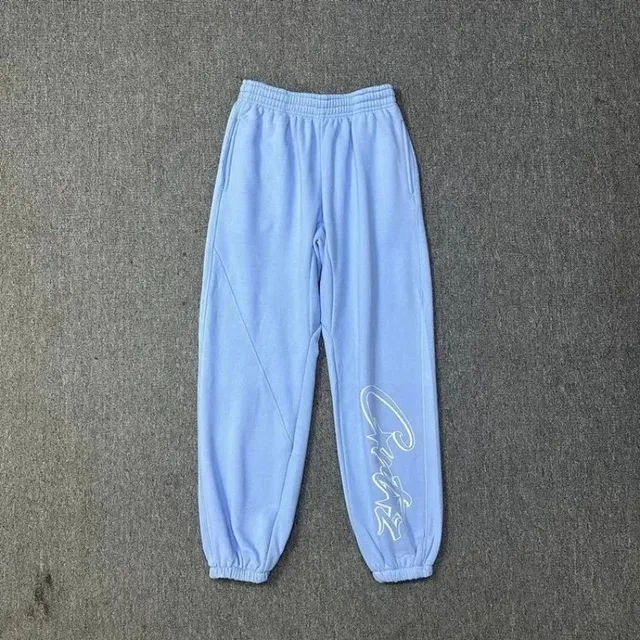 字母款裤子天蓝色