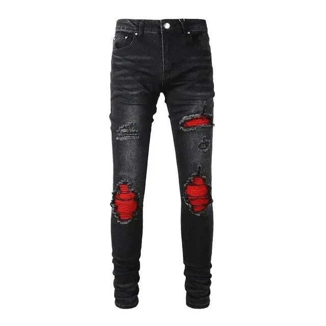 Levi's 501 Skinny Distressed Red Patch
