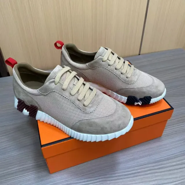 Hermès Run Away Beige Mesh and Suede