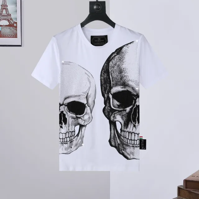 Philipp Plein Skull Graphic T-Shirt Crystal-Embellished Dual Skull