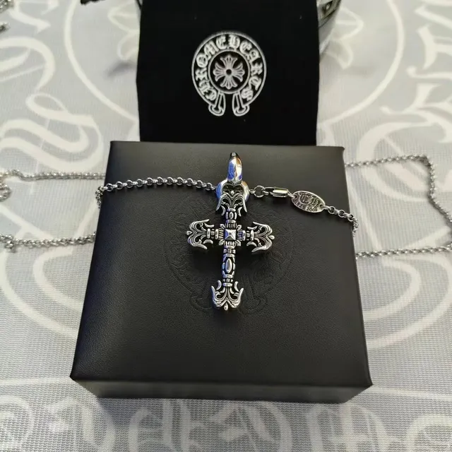 Chrome Hearts Cross Pendant Ornate Silver
