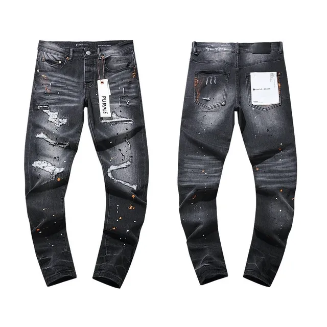 Purple Brand Distressed Jeans Paint Splatter & Ripped