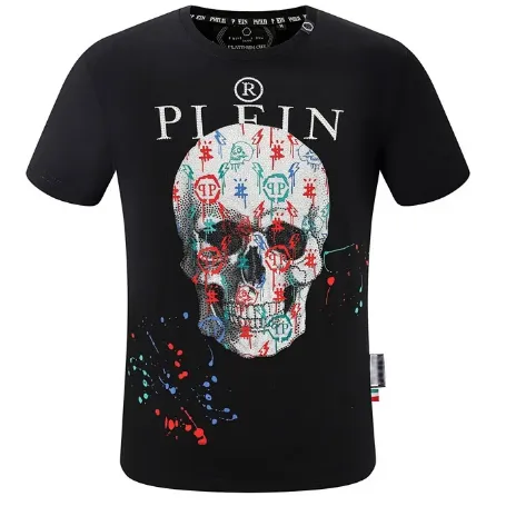 Philipp Plein Skull Graphic Tee Multi-Color Skull Print