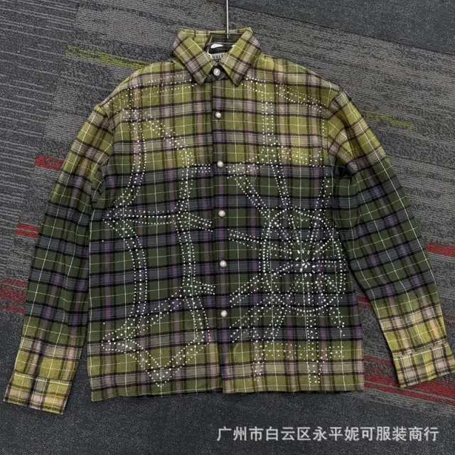 烫钻衬衫/黑黄