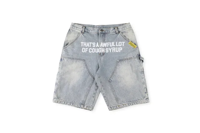 Diet Starts Monday Denim Shorts Cough Syrup Print