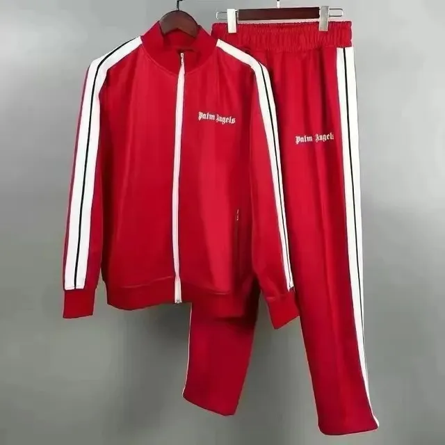 Palm Angels Track Suit Red with White Stripes