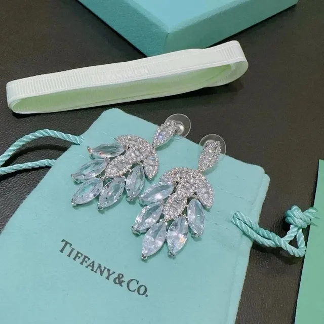Tiffany & Co. Crystal Drop Earrings Marquise Cut Crystal