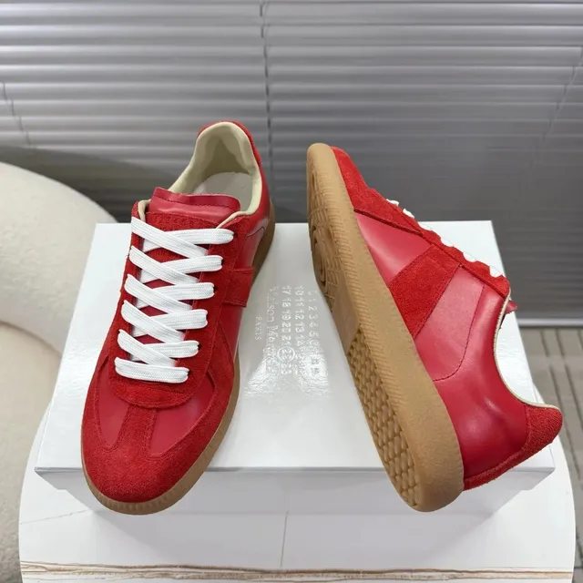 Maison Margiela Future Sneaker Red Suede and Leather
