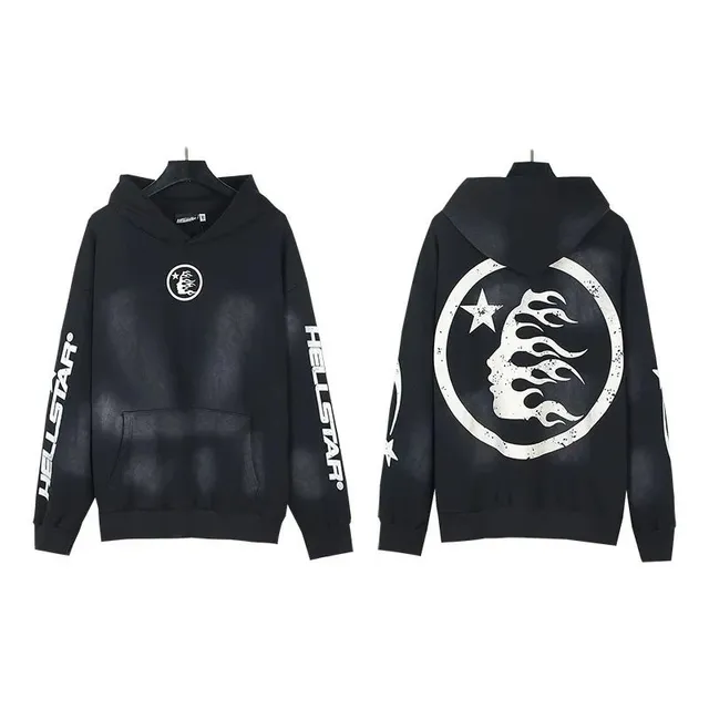 Hellstar Hoodie Flame Moon Graphic