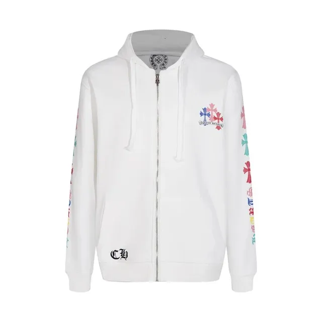 Chrome Hearts Zip-Up Hoodie Multi-Color Cross Print