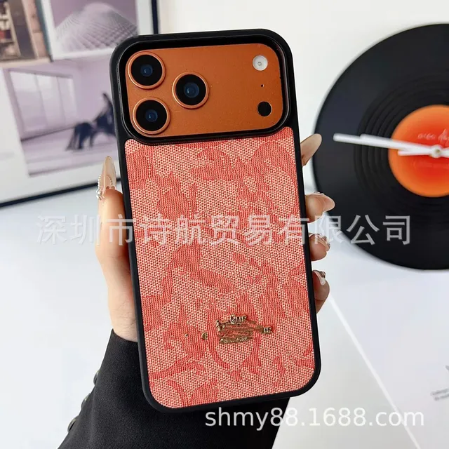 Coach Phone Case Signature Jacquard with Logo