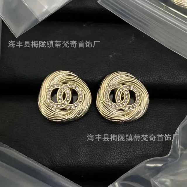 Chanel CC Spiral Earrings Crystal-Embellished