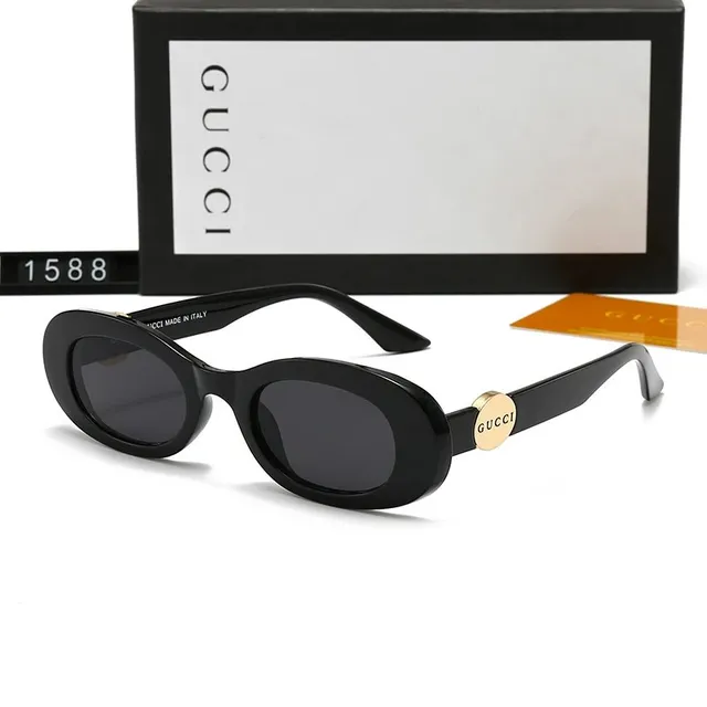 Gucci Oval Sunglasses Gold Logo Detail