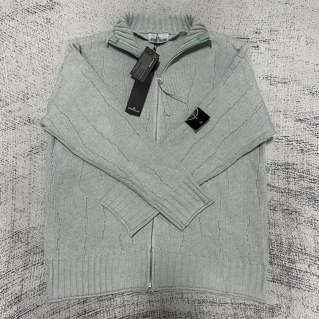 Stone Island Zip-Up Knit Sweater Cable Knit