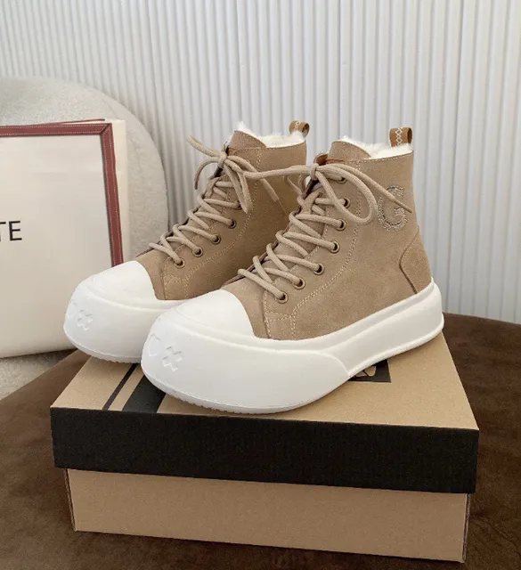 High-Top Sneaker Two-Tone Suede